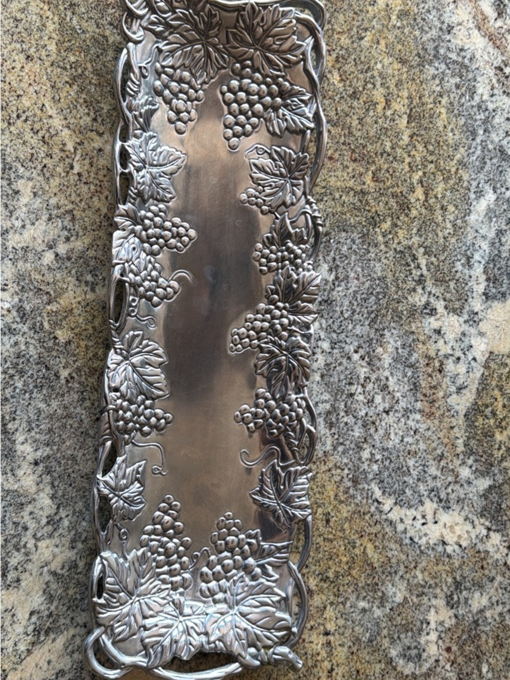 Arthur Court Silver Grape & Vine Long Serving Tray